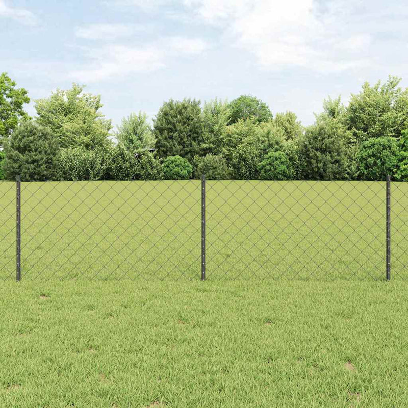 vidaXL Kerítés oszlopokkal Szürke 0,6 x 10 m Acél