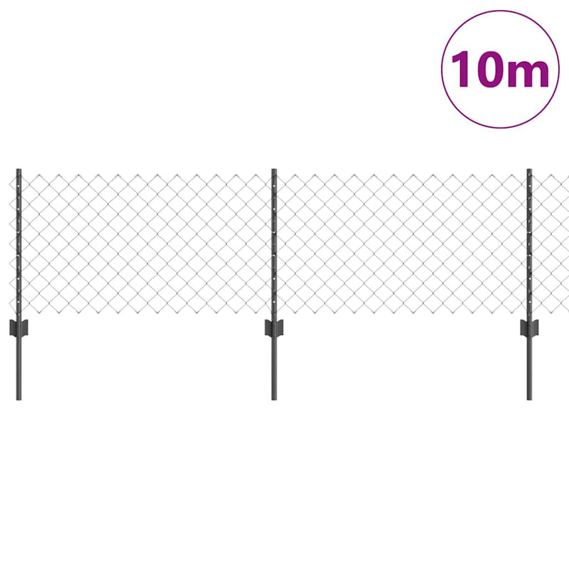 vidaXL Kerítés oszlopokkal Szürke 0,6 x 10 m Acél