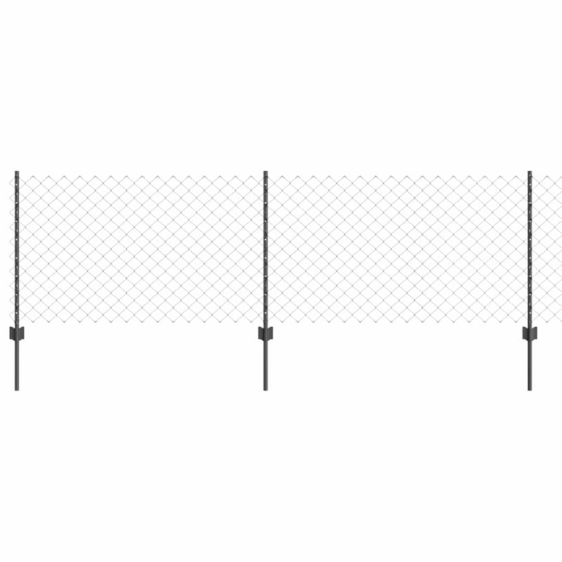 vidaXL Kerítés oszlopokkal Szürke 0.8 x 10 m Acél