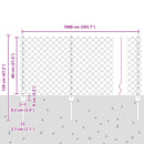 vidaXL Lánccelpes kerítés oszloppal 10 x 0,8 m PVC-bevonatos acél Háló