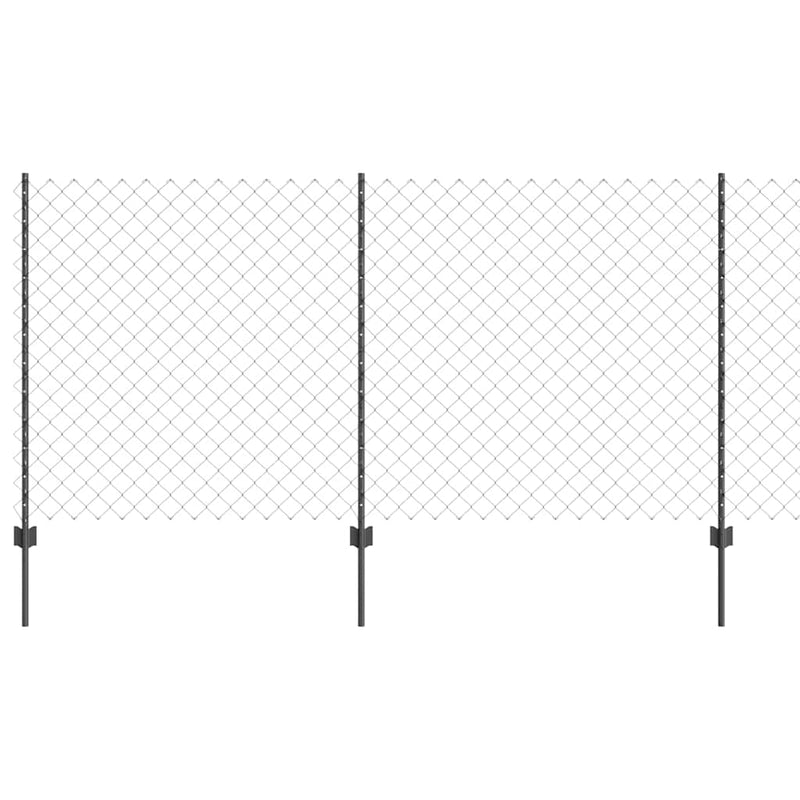 vidaXL Kerítés oszlopokkal Szürke 1.2 x 10 m Acél