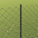 vidaXL Lánccelpes kerítés oszloppal 10 x 1,5 m PVC-bevonatos acél Háló