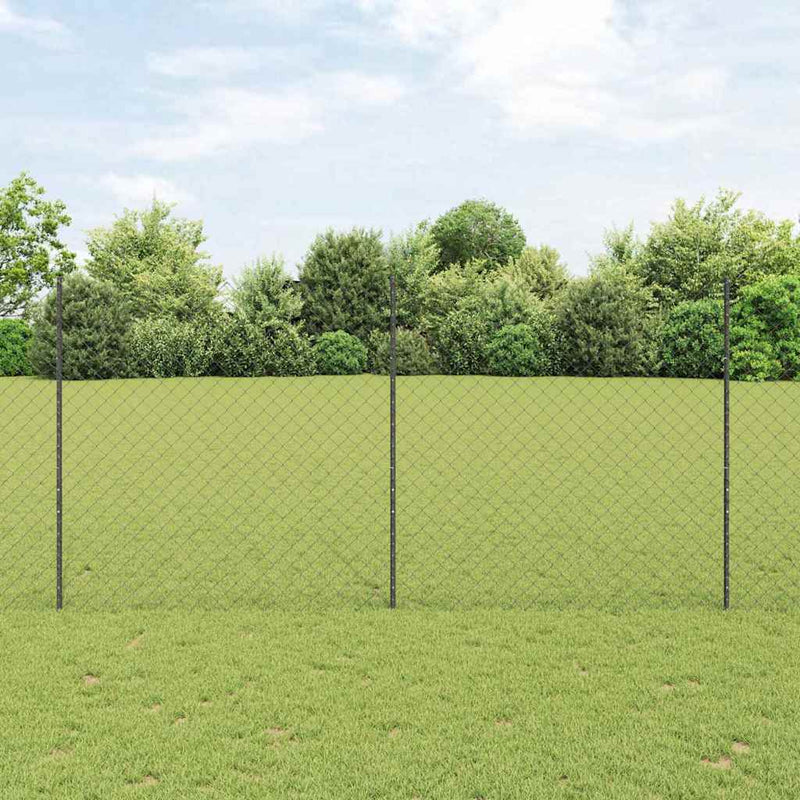 vidaXL Kerítés oszlopokkal Szürke 1.5 x 10 m Acél
