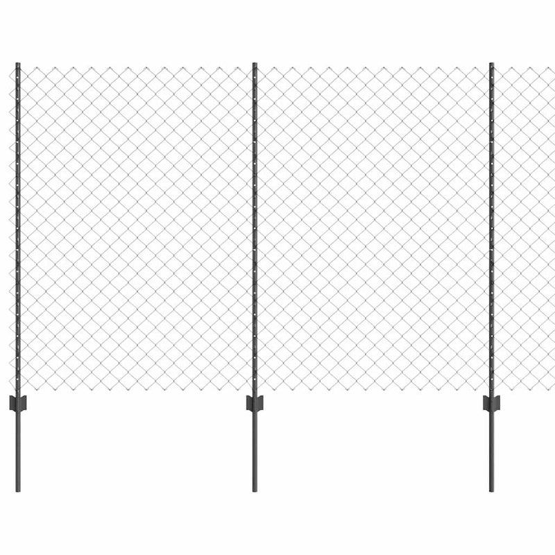 vidaXL Kerítés oszlopokkal Szürke 1.5 x 10 m Acél