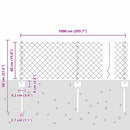 vidaXL Kerítés és Oszlop Szürke 0,4 x 25 m Acél