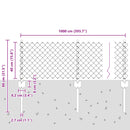 vidaXL Kerítés és Oszlop Szürke 0,4 x 25 m Acél