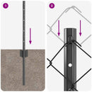vidaXL Kerítés és Oszlop Szürke 0,4 x 25 m Acél