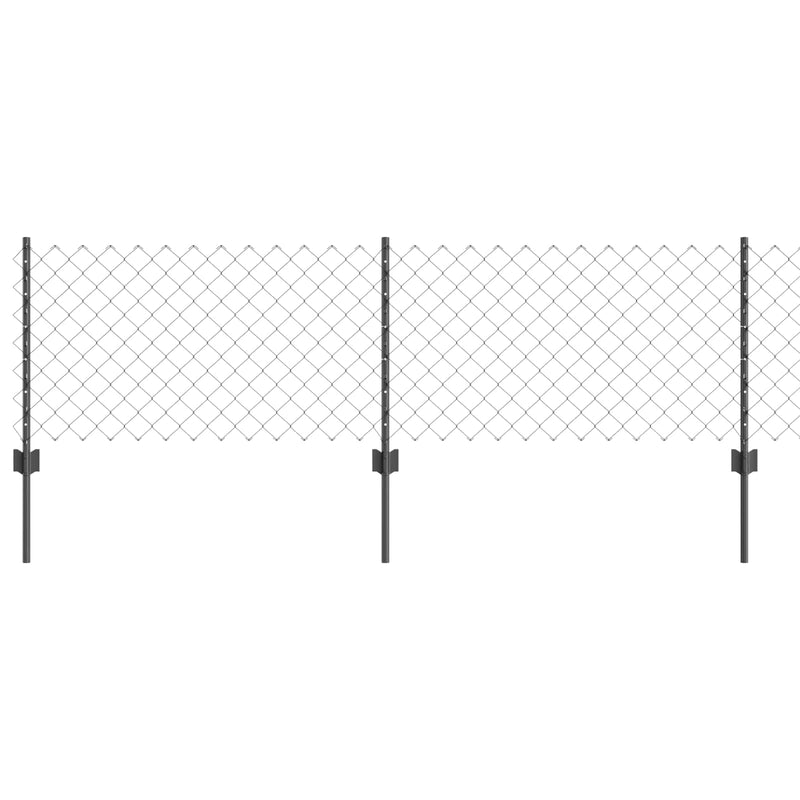 vidaXL Kerítés és Oszlop Szürke 0,6 x 25 m Acél