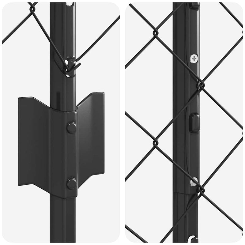 vidaXL Kerítés oszlopokkal Szürke 1.2 x 25 m Acél