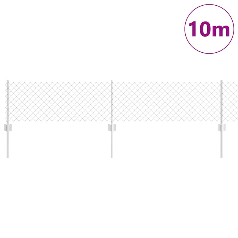 vidaXL Kerítés és Oszlop Ezüst 0,4 x 10 m Acél