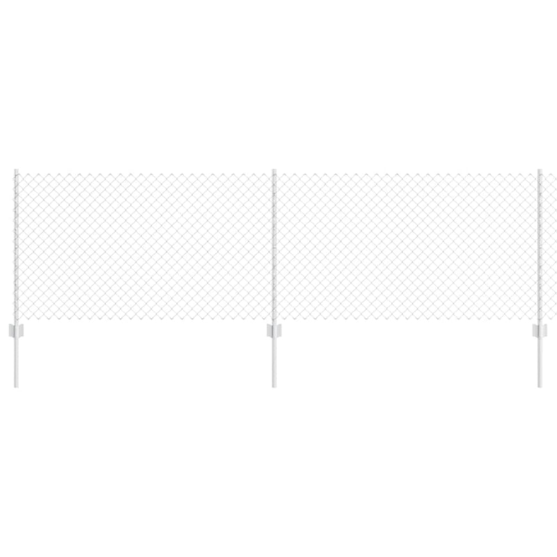 vidaXL Kerítés és Oszlop Ezüst 0,8 x 10 m Acél