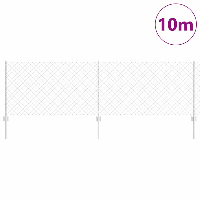 vidaXL Kerítés oszlopokkal Ezüst 0.8 x 10 m Acél
