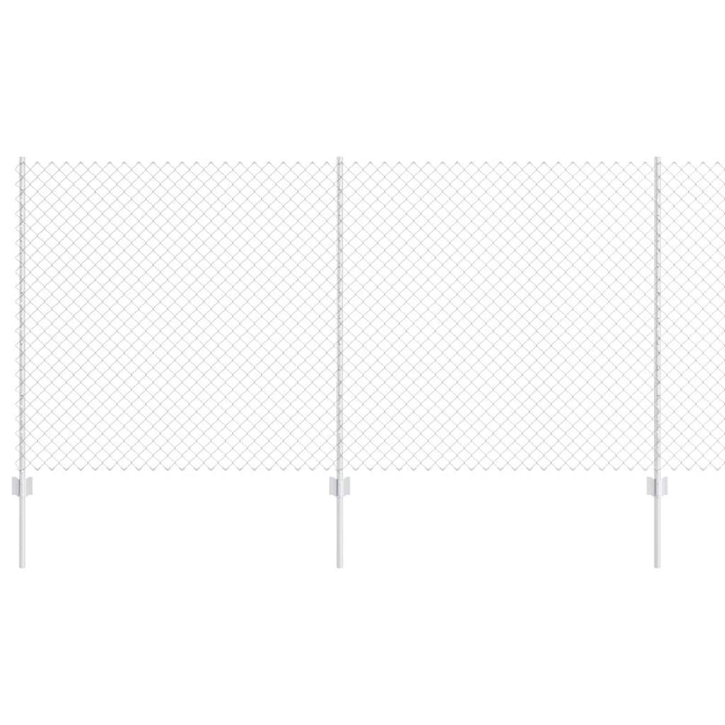 vidaXL Kerítés oszlopokkal Ezüst 1.2 x 10 m Acél