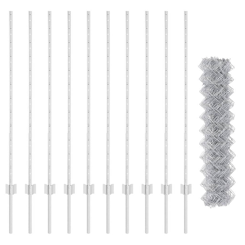 vidaXL Kerítés és Oszlop Ezüst 1,2 x 10 m Acél