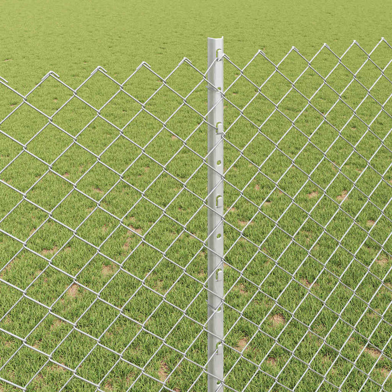 vidaXL Kerítés és Oszlop Ezüst 1,4 x 10 m Acél