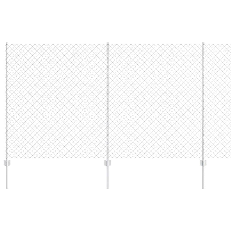vidaXL Kerítés oszlopokkal Ezüst 1.4 x 10 m Acél