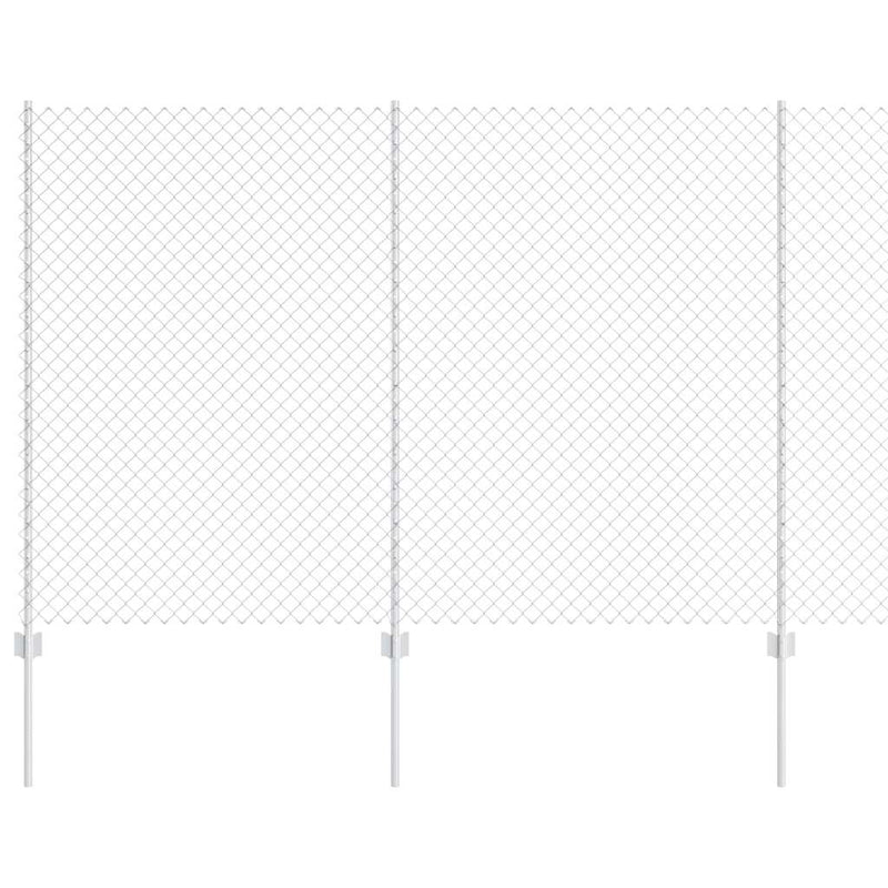 vidaXL Kerítés oszlopokkal Ezüst 1.5 x 10 m Acél