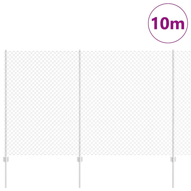 vidaXL Kerítés oszlopokkal Ezüst 1.5 x 10 m Acél