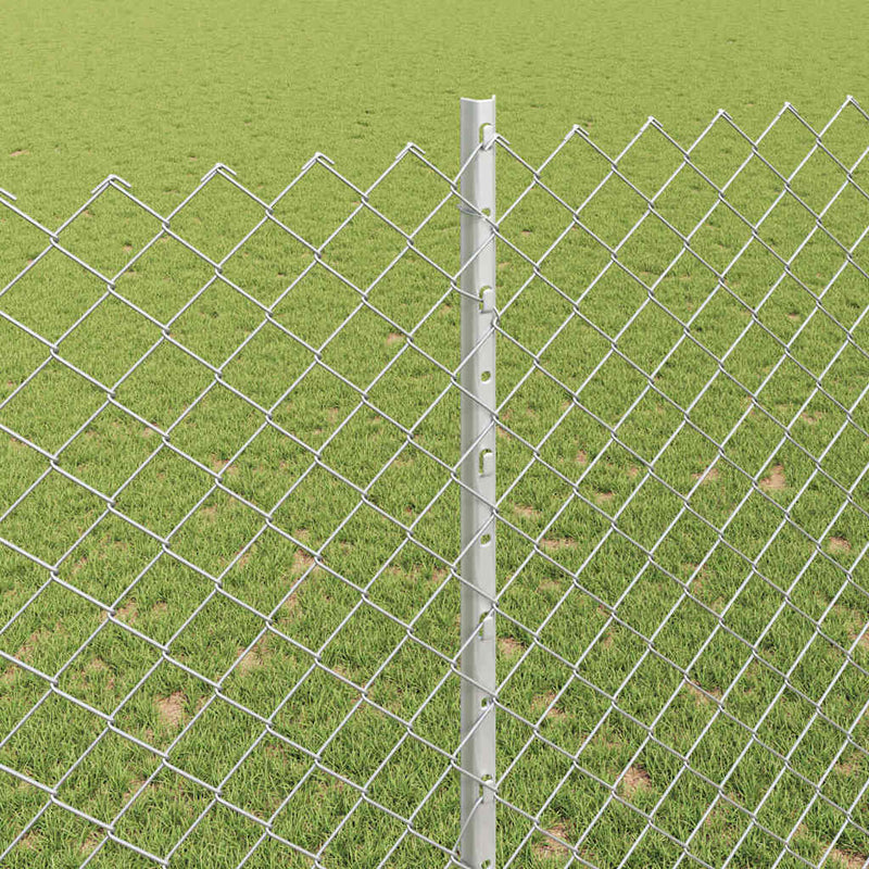 vidaXL Kerítés és Oszlop Ezüst 1,6 x 10 m Acél