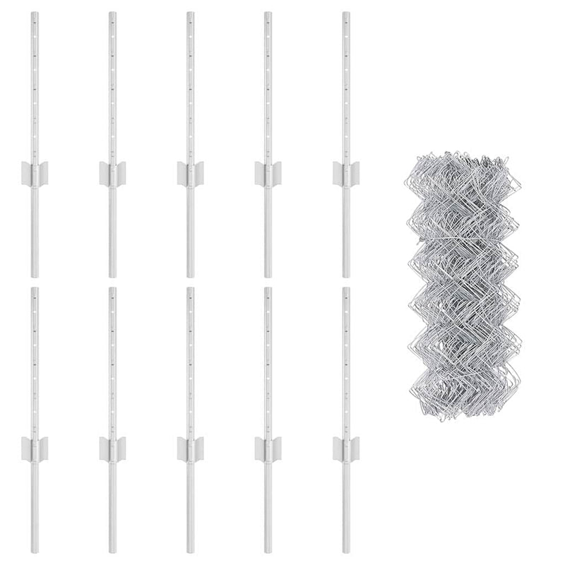 vidaXL Kerítés és Oszlop Ezüst 0,4 x 10 m Acél