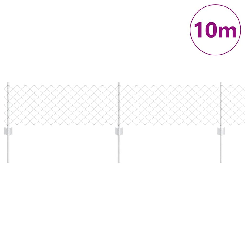 vidaXL Kerítés oszlopokkal Ezüst 0,4 x 10 m Acél