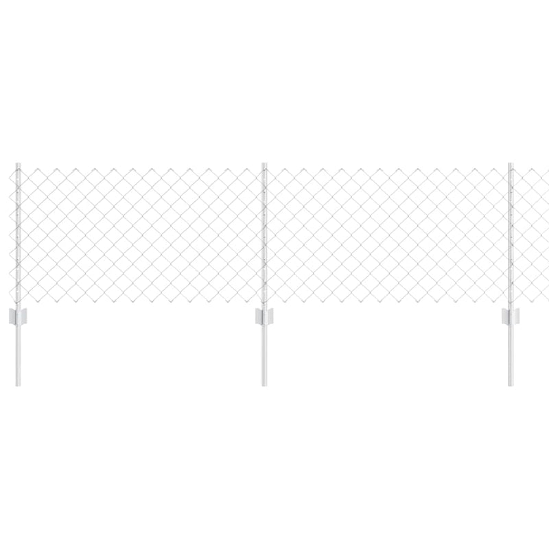 vidaXL Kerítés és Oszlop Ezüst 0,6 x 10 m Acél