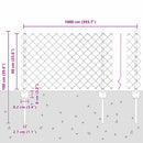 vidaXL Láncvég kerítés oszloppal 10 x 0,6 m (Sz x M)
