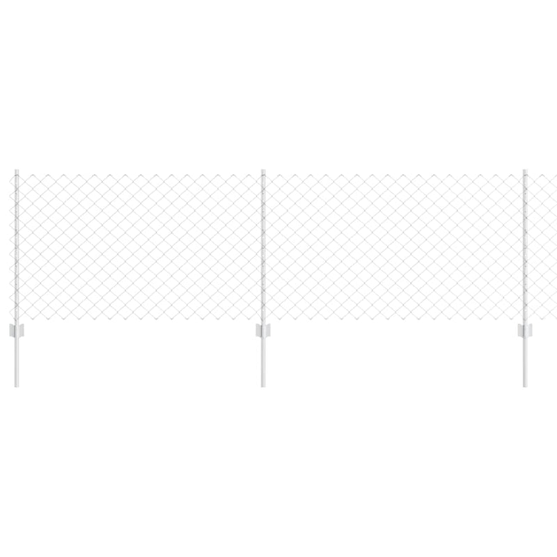 vidaXL Kerítés és Oszlop Ezüst 0,8 x 10 m Acél