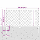 vidaXL Láncvég kerítés oszloppal 10 x 0,8 m (Sz x M)