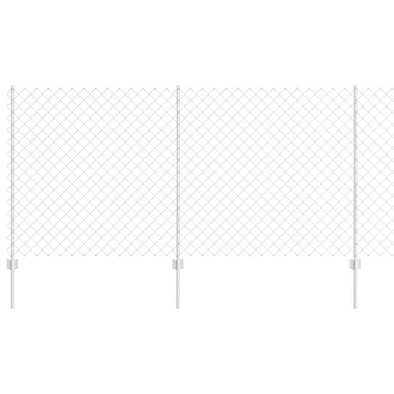 vidaXL Kerítés oszlopokkal Ezüst 1.2 x 10 m Acél