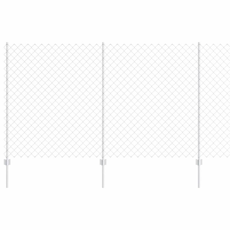 vidaXL Kerítés oszlopokkal Ezüst 1.4 x 10 m Acél