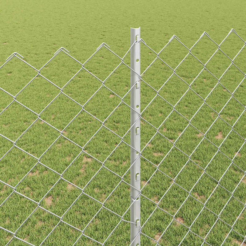 vidaXL Kerítés és Oszlop Ezüst 1,5 x 10 m Acél