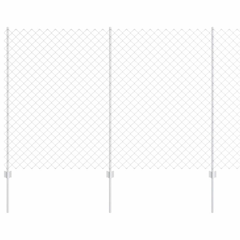 vidaXL Kerítés oszlopokkal Ezüst 1.6 x 10 m Acél