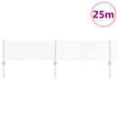 vidaXL Kerítés és Oszlop Ezüst 0,4 x 25 m Acél