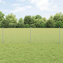 vidaXL Kültéri láncos kerítés oszloppal 25 x 0,6 m Ezüst Háló