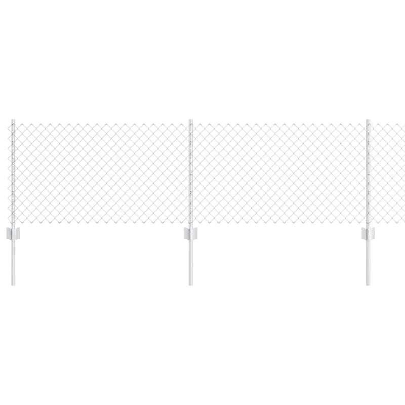 vidaXL Kerítés oszlopokkal Ezüst 0,6 x 25 m Acél