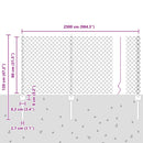 vidaXL Láncvég kerítés oszloppal 25 x 0,8 m (Sz x M)