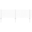 vidaXL Kerítés és Oszlop Ezüst 0,6 x 25 m Acél