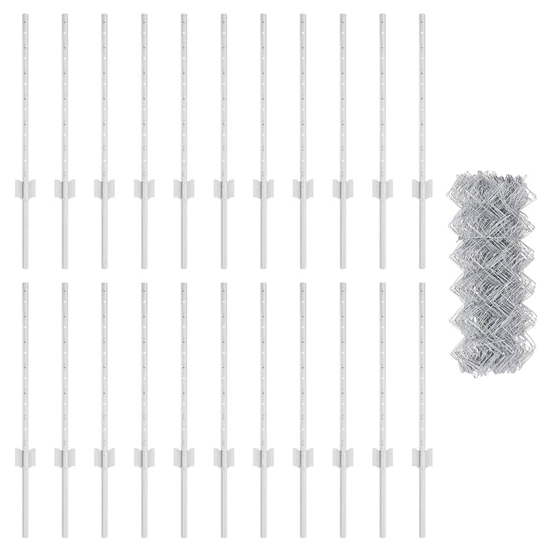 vidaXL Kerítés és Oszlop Ezüst 0,6 x 25 m Acél