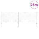 vidaXL Kerítés és Oszlop Ezüst 0,8 x 25 m Acél