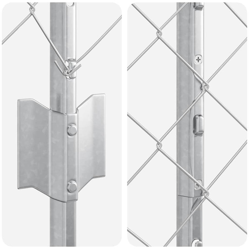 vidaXL Kerítés oszlopokkal Ezüst 1.2 x 25 m Acél
