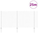 vidaXL Láncvég kerítés oszloppal 25 x 1,2 m (Sz x M)