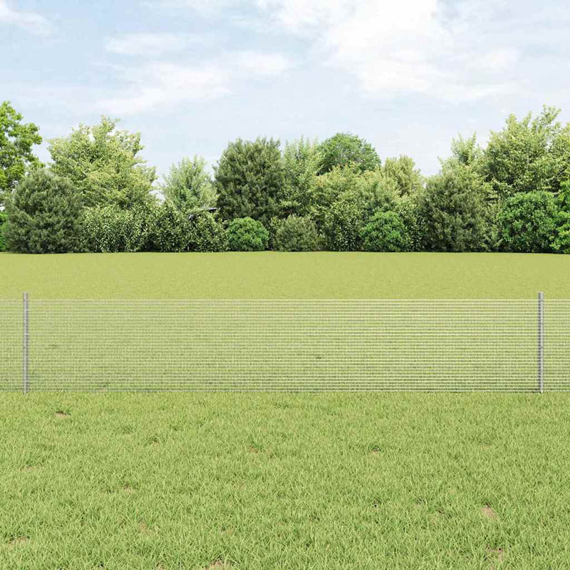 vidaXL Kerítés oszlopokkal Ezüst 0,4 x 10 m Acél