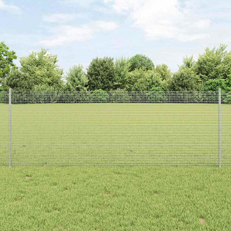 vidaXL Kerítés és Oszlop Ezüst 0,8 x 10 m Acél