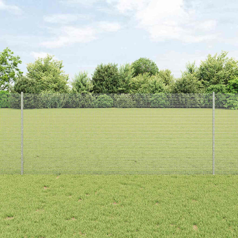 vidaXL Kerítés oszlopokkal Ezüst 1 x 10 m Acél