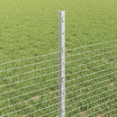 vidaXL Kültéri hegesztett drótkerítés oszlopokkal 25 x 0,5 m Ezüst