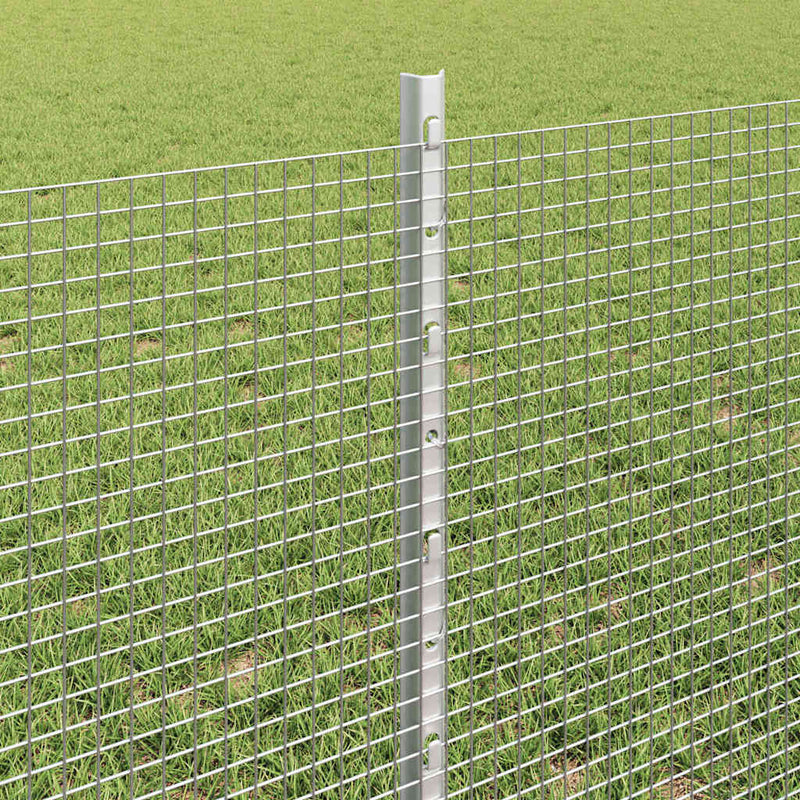 vidaXL Kerítés és Oszlop Ezüst 0,6 x 25 m Acél