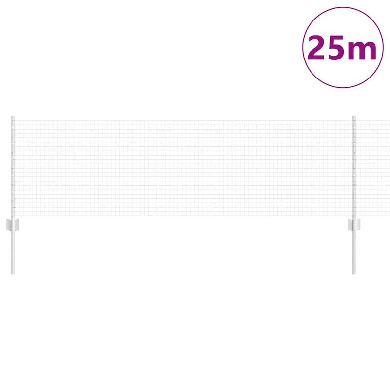 vidaXL Kerítés és Oszlop Ezüst 0,6 x 25 m Acél