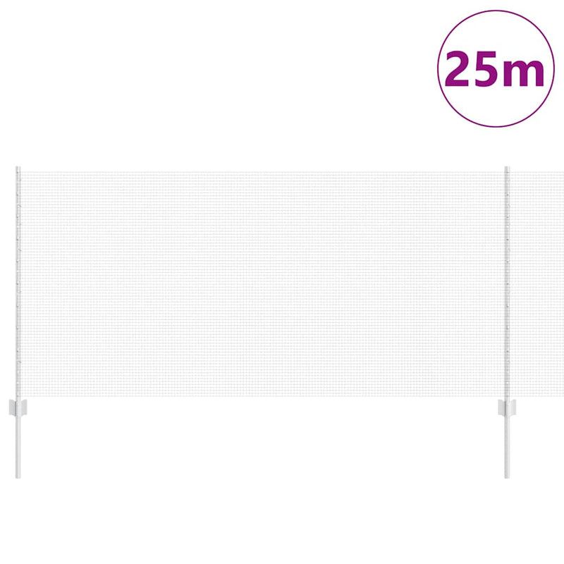 vidaXL Kerítés oszlopokkal Ezüst 1 x 25 m Acél