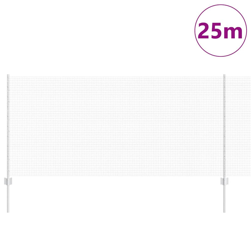 vidaXL Kerítés oszlopokkal Ezüst 1 x 25 m Acél